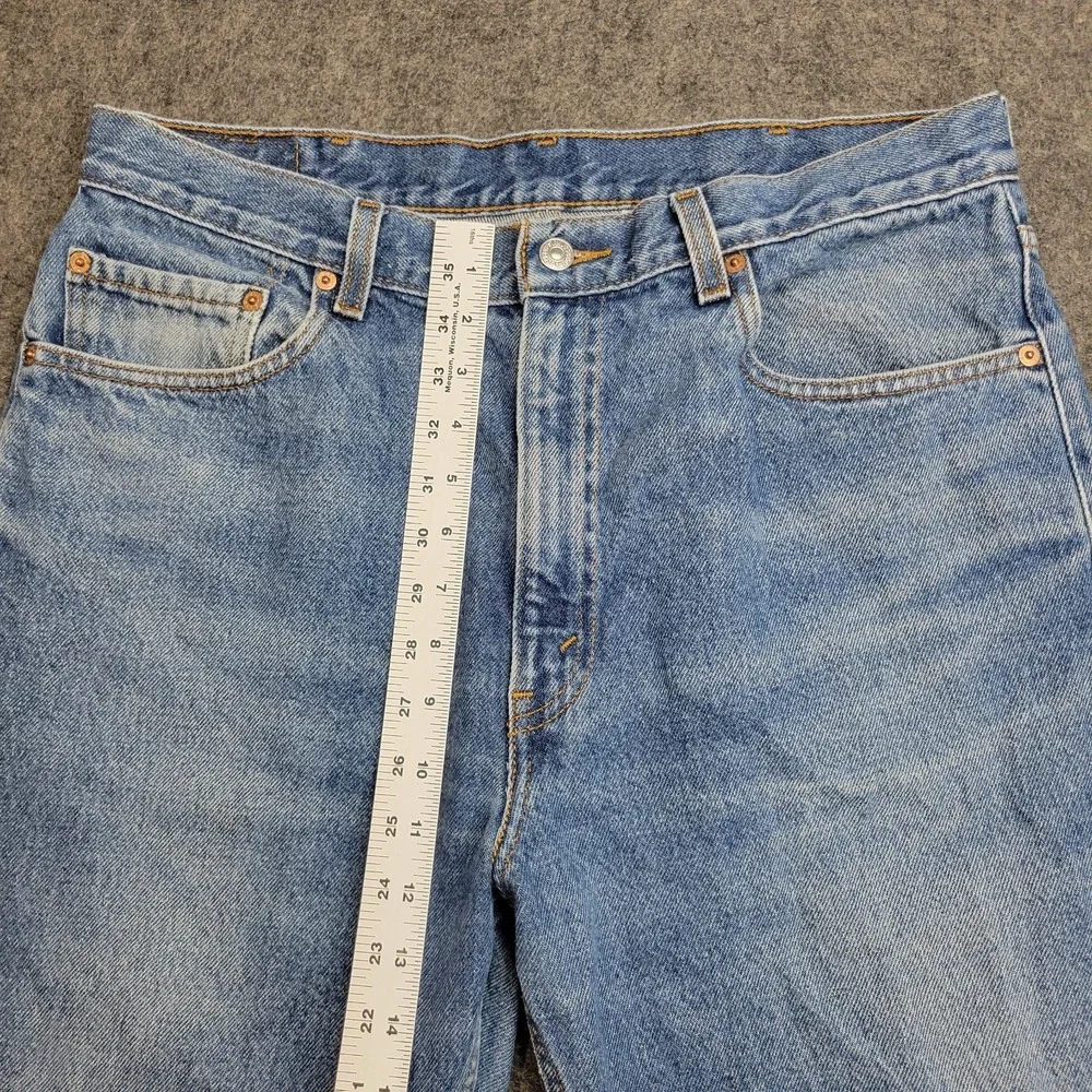 Levis 505 Jeans‎ Mens 36x30 Blue Denim Regular Fit Red Tab Straight Leg Casual